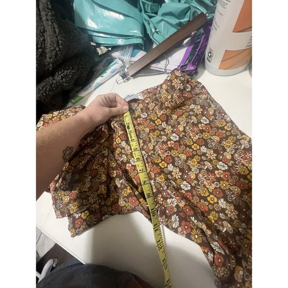 Hollister Women's High Rise Strech Flare Pants Floral Hippie 70s Print Size M - Picture 11 of 11